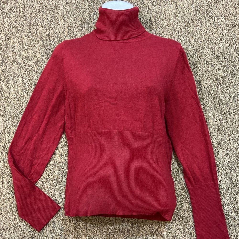 MSSP Red Cowl Neck Sweater with Elegant Knit Design Zs,L